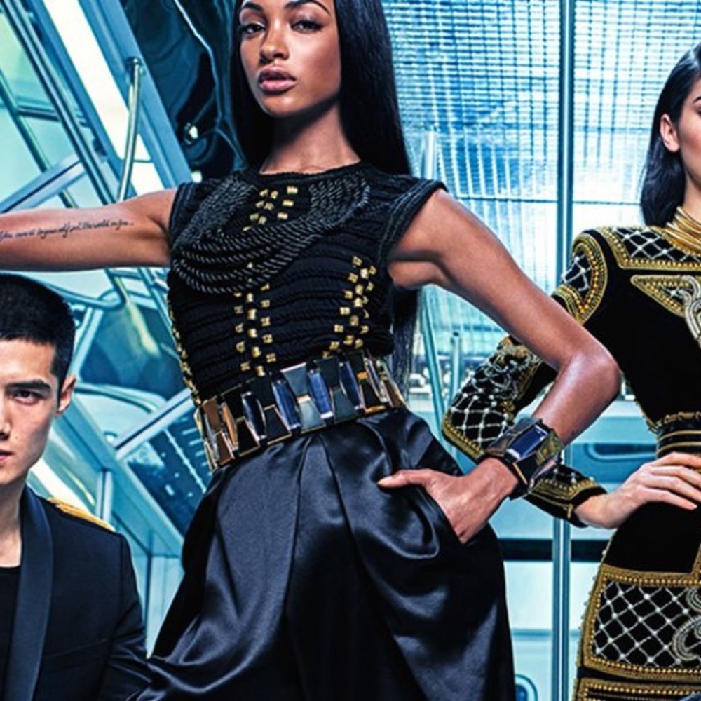 Exclusive H&M x Balmain braid and rope top